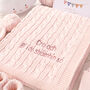 Luxury Baby Girl Cable Blanket, thumbnail 3 of 12