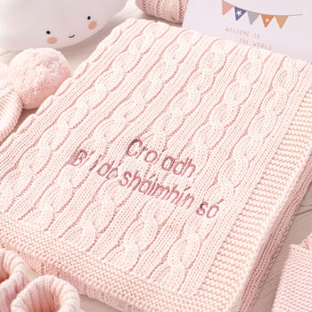 Luxury Baby Girl Cable Blanket, 3 of 12