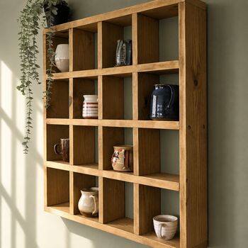 Handcrafted Solid Wooden Cup And Mug Display Shelf, 2 of 7