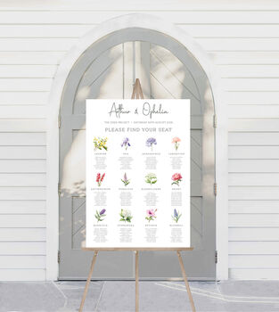 Flower Themed Wedding Table Plan, 3 of 7