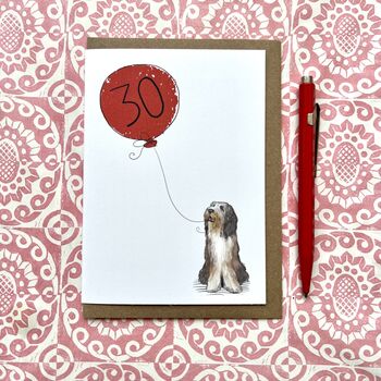 Personalised Bearded Collie Birthday Card, 2 of 4