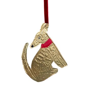 Embossed Tin Dog Hanging Ornament, 2 of 3