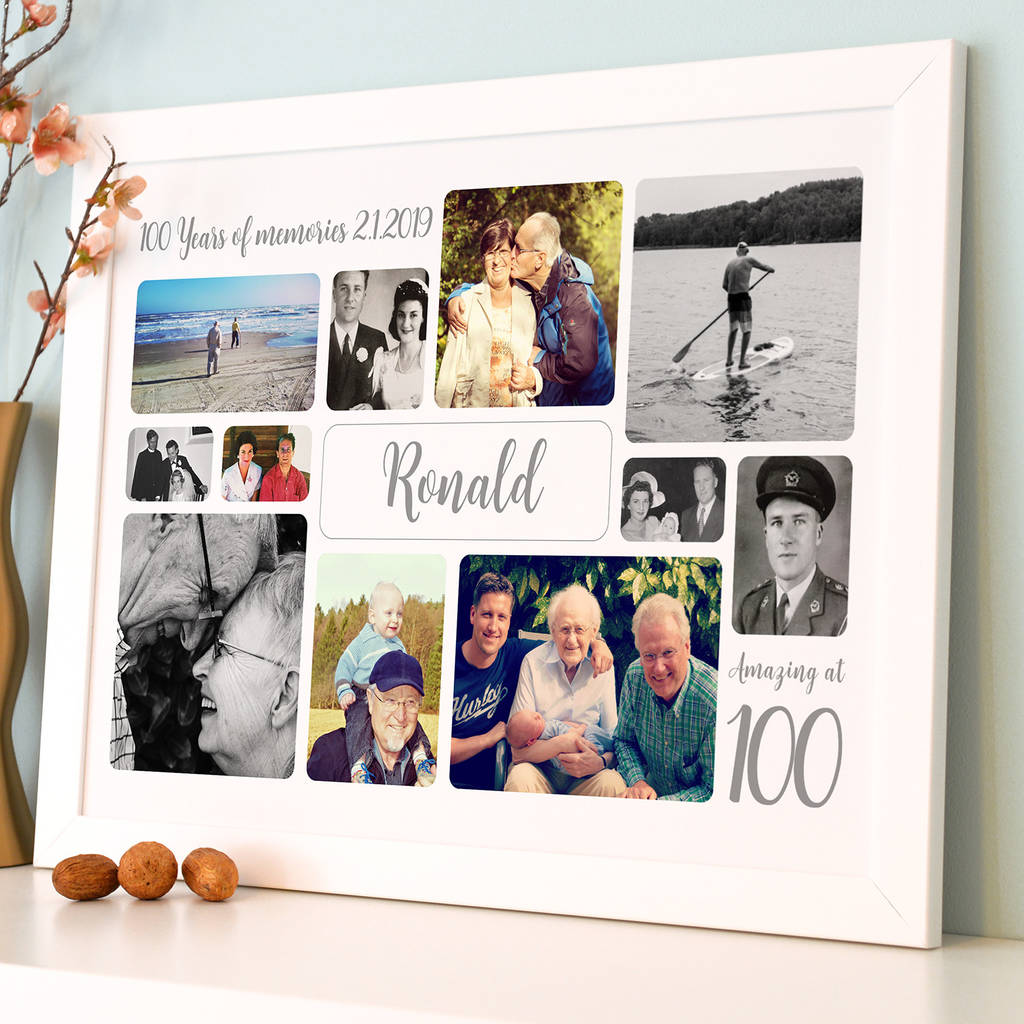 Personalised 100th Birthday Photo Collage, 1 of 12