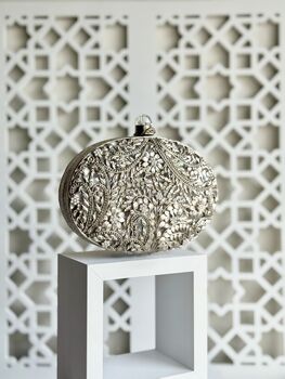 Maeve Silver Mop Clutch With Gift Box, 4 of 6