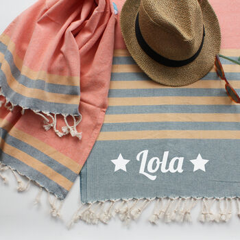 Personalised Cotton Beach Towel Set, 5 of 12