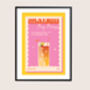 Retro Cocktail Malibu Bay Breeze Print, thumbnail 4 of 5