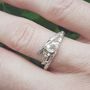 White Sapphire And Diamond Elvish Twig Engagement Ring, thumbnail 9 of 10