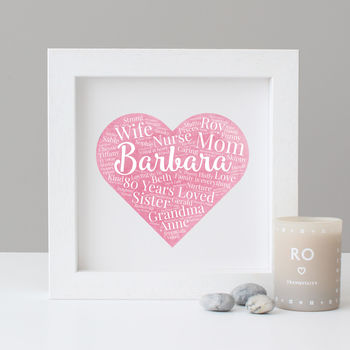 Personalised 80th Birthday Watercolour Word Art Gift, 11 of 12