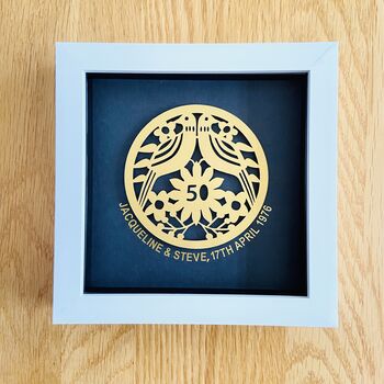 Framed Golden Wedding Personalised Paper Cut, 5 of 11