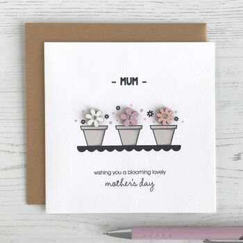 Personalised Flower Pots Mother's Day Card, 2 of 4