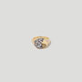 18 K Gold Plated Vermeil Signet Ring With Cz Stones, thumbnail 1 of 7