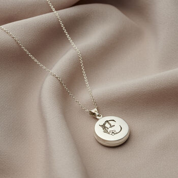 Personalised Engraved Floral Initial Locket Necklace, 9 of 12