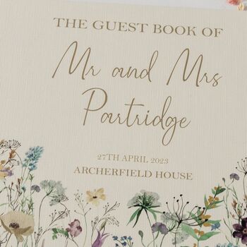 Personalised Wildflowers Wedding Guest Book, 5 of 10