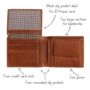 Men's Brown Leather Bifold Wallet, thumbnail 4 of 4