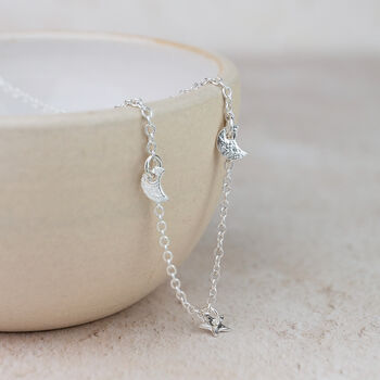 Sterling Silver Short Moon And Star Charm Necklace, 2 of 3