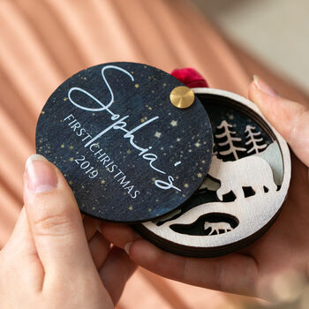 Personalised Luxury First Christmas Bauble Decoration, 3 of 6