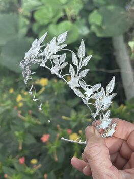 The Nova Crown Star Celestial Floral Crown Leaf Headpiece Flower Mother Of Pearl Shell, 7 of 9