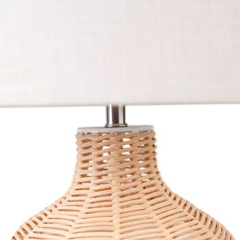 Natural Wicker Table Lamp With Shade, 7 of 11