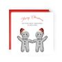 Hand Drawn Gingerbread Mr And Mrs – First Christmas Card, thumbnail 1 of 4