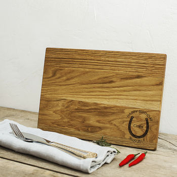 Lucky Horseshoe Personalised Oak Board, 2 of 4