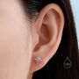Opal Starburst Stud Earrings In Sterling Silver, thumbnail 1 of 9