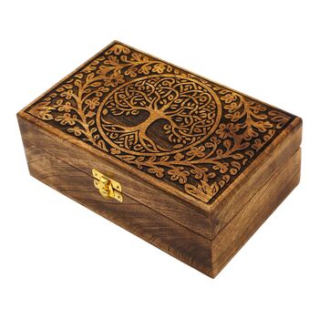 Engraved Tree Of Life Wooden Jewellery Box, 7 of 11