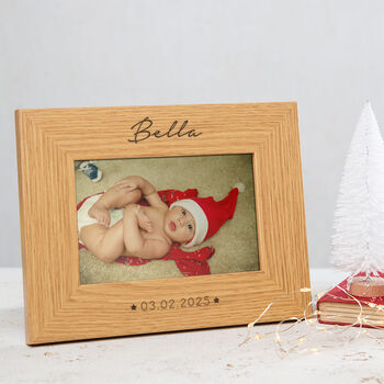Personalised Engraved Frame For New Baby Boy, 2 of 9