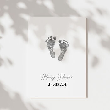 Personalised Large Hand And Footprint Kit With Four Mini Print Cards, 2 of 7