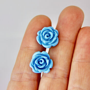 Carved Rose Stud Earrings, 2 of 8