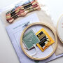 Personalised Floral Initial With Flowers And Foliage Beginner Embroidery Kit, Hand Embroidery, thumbnail 3 of 6