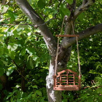 Personalised Wooden Garden Swing Bird Feeder, 4 of 7