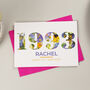 Personalised Vintage Floral Year Of Birth Birthday Card, thumbnail 3 of 3