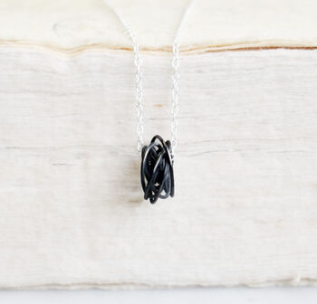 Oxidised Silver Black Nest Necklace, 2 of 3