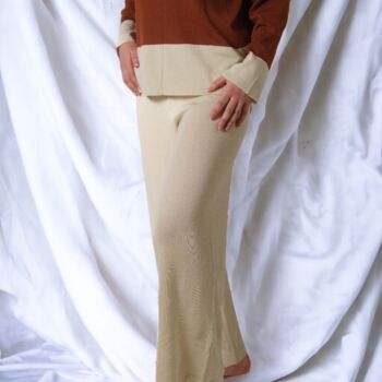 Beige Long Sleeve Knitted Women's Co Ord Set, 3 of 7