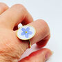 Real Forget Me Not Ring Adjustable Hand Made Oval, thumbnail 3 of 10