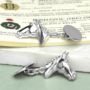 Sterling Silver Horse Head Cufflinks, thumbnail 2 of 6