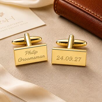 Personalised Gold Cufflinks, 2 of 10