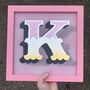 Gold Typography Wall Art 'Circus Letter K' Pink, thumbnail 1 of 7