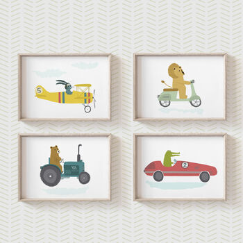 Tractor And Bear Print, Kids Room Art, 4 of 4