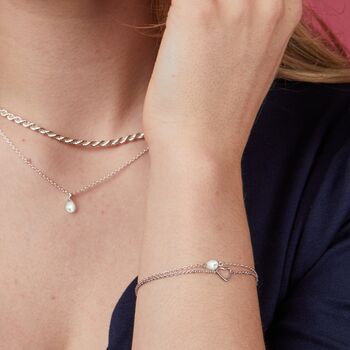 Freshwater Pearl And Sterling Silver Bracelet, 3 of 5