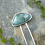 4ct Natural Emerald Hair Pin In Solid Sterling Silver, thumbnail 1 of 3