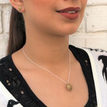 Dandelion Rose Gold Plated Silver Stud Earrings, 7 of 10