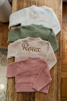 Personalised Knitted Cardigan 100% Cotton, 7 of 7