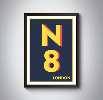 N8 Haringey, Crouch End London Postcode Print, 9 of 10