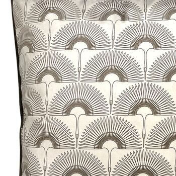 Art Deco Swan Print Velvet Cushion, 6 of 6