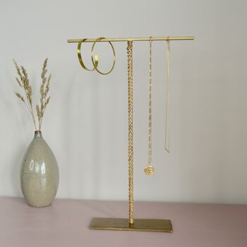 Personalised Gold Bamboo Jewellery And Earrings Stand, 3 of 9