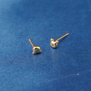 Tiny Gold Bear Stud Earrings, Kids Small Studs, 6 of 7