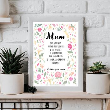 June Rose Birth Flower Positive Affirmations Gift For Mum Print, 4 of 7