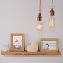Personalised Solid Oak Shelf With Optional Oak Frames And Print Service, thumbnail 1 of 7