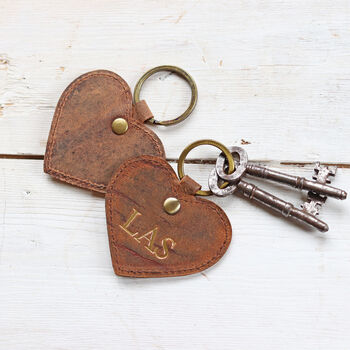 Personalised Leather Heart Keyring, 2 of 10